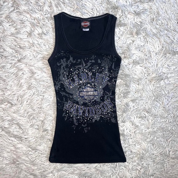 Harley Davidson Rhinestone Tank Top - Picture 1 of 4